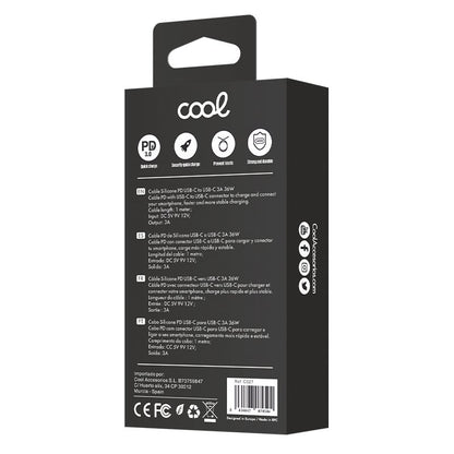Câble USB universel en silicone COOL Type C vers Type C (1 mètre) Rose