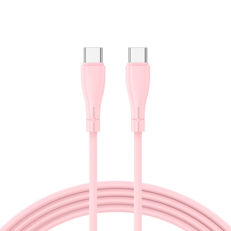 Câble USB universel en silicone COOL Type C vers Type C (1 mètre) Rose