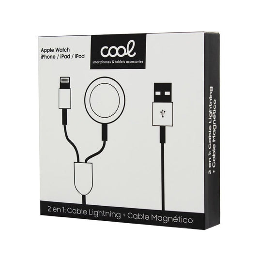 Câble USB magnétique COOL pour Apple Watch + Câble Lightning pour iPhone/iPad (2 en 1)