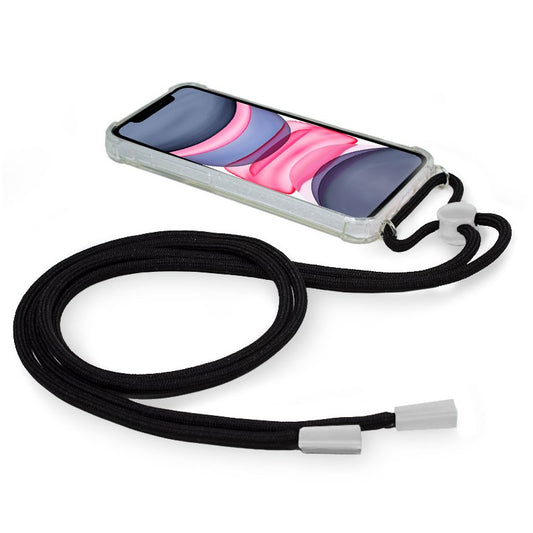 Coque iPhone 11 tendance avec cordon noir