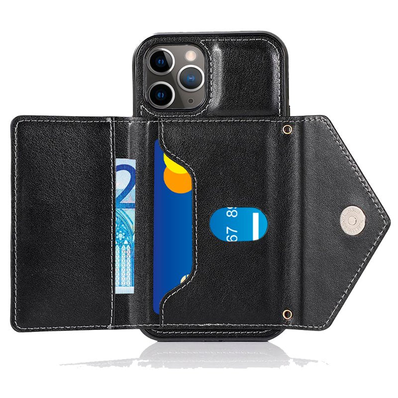 Étui portefeuille tendance pour iPhone 11 Pro, noir