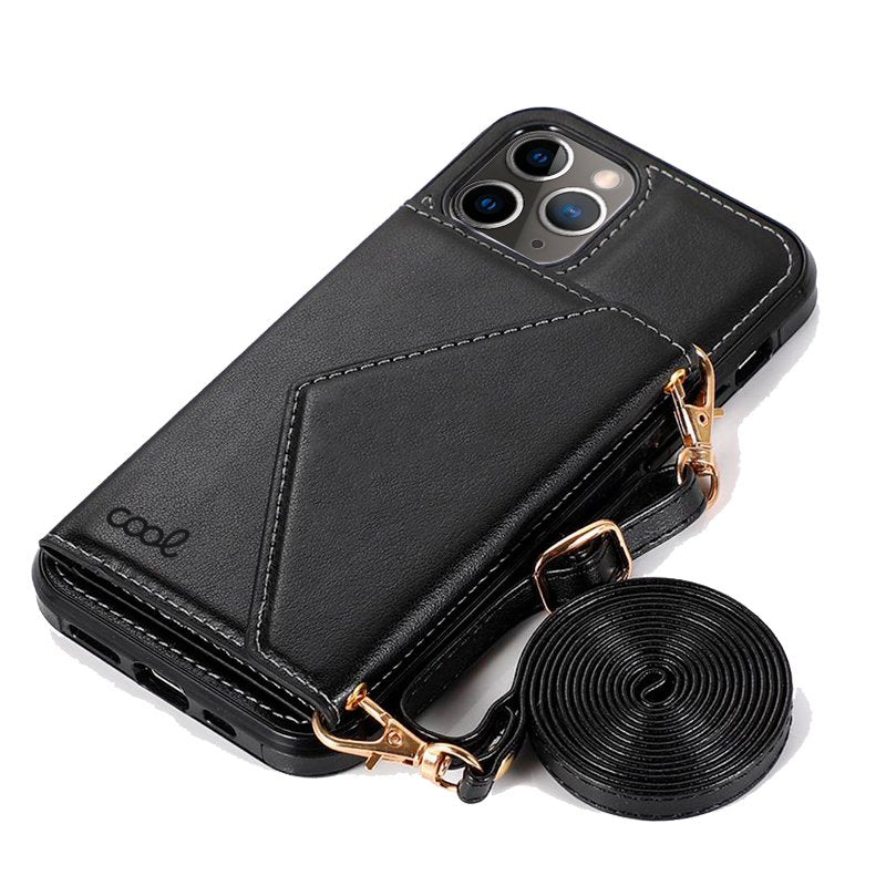 Étui portefeuille tendance pour iPhone 11 Pro, noir