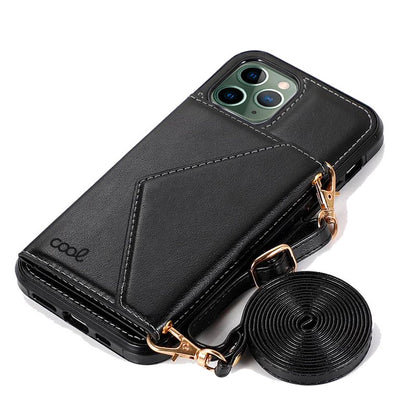 Étui portefeuille tendance pour iPhone 11 Pro Max, noir