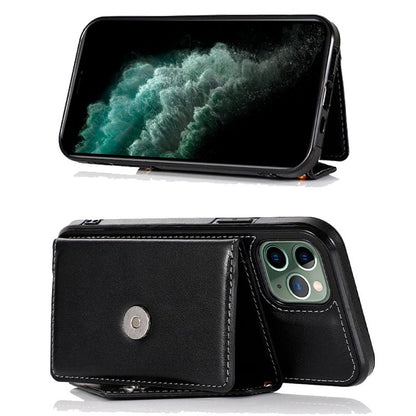 Étui portefeuille tendance pour iPhone 11 Pro Max, noir