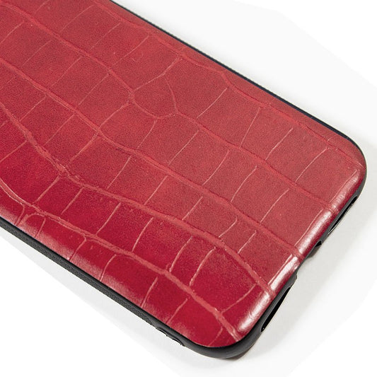 Coque cool pour iPhone 11 Pro Max en cuir crocodile rouge