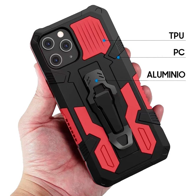 Coque rigide à clip pour iPhone 12/12 Pro, rouge