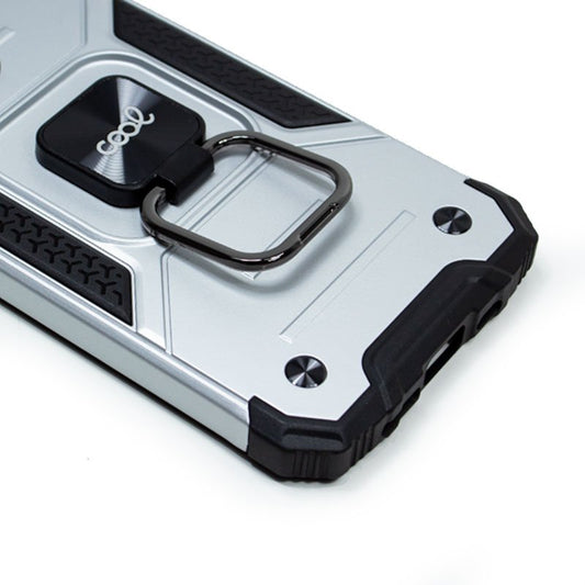 Coque rigide avec anneau argenté pour iPhone 13