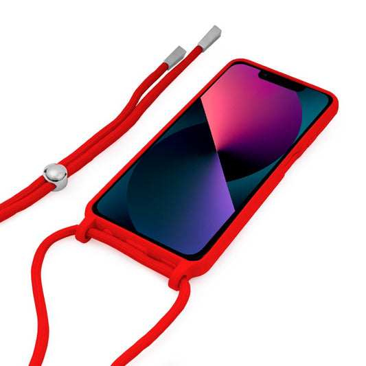 Coque cool pour iPhone 13 mini avec cordon rouge lisse