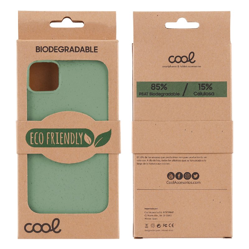 Coque Cool pour iPhone 13 mini Eco Biodégradable Vert
