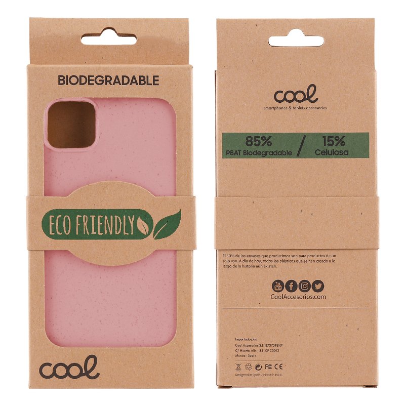 Coque Cool pour iPhone 13 Pro Eco Biodégradable Rose