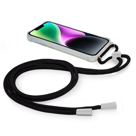 Coque iPhone 14 tendance avec cordon noir