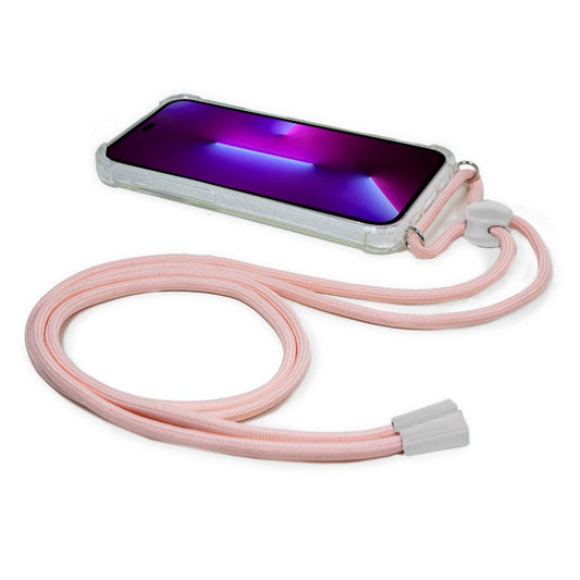 Coque cool pour iPhone 14 Pro avec cordon rose