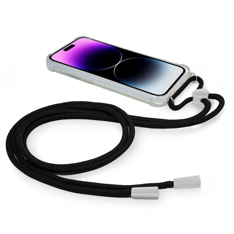 Coque cool pour iPhone 14 Pro Max avec cordon noir