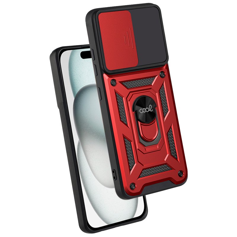 Coque rigide rouge pour iPhone 15