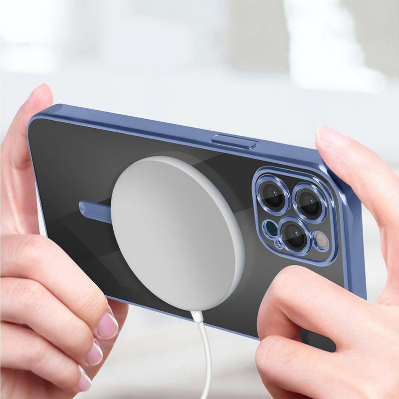 Coque magnétique pour iPhone 15 avec bord marin