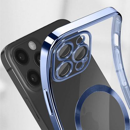 Coque magnétique pour iPhone 15 avec bord marin