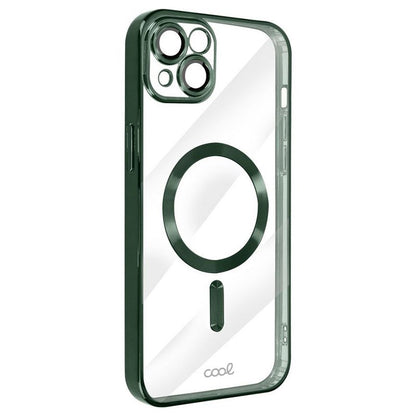 Coque magnétique pour iPhone 15 avec bord vert