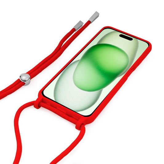 Coque cool pour iPhone 15 Plus avec cordon rouge lisse