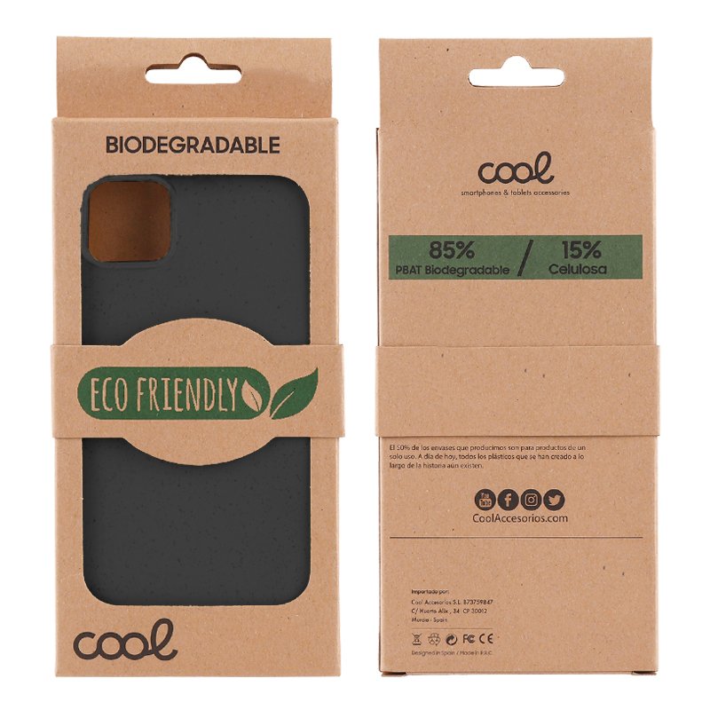 Coque Cool pour iPhone 15 Plus Eco Biodégradable Noir