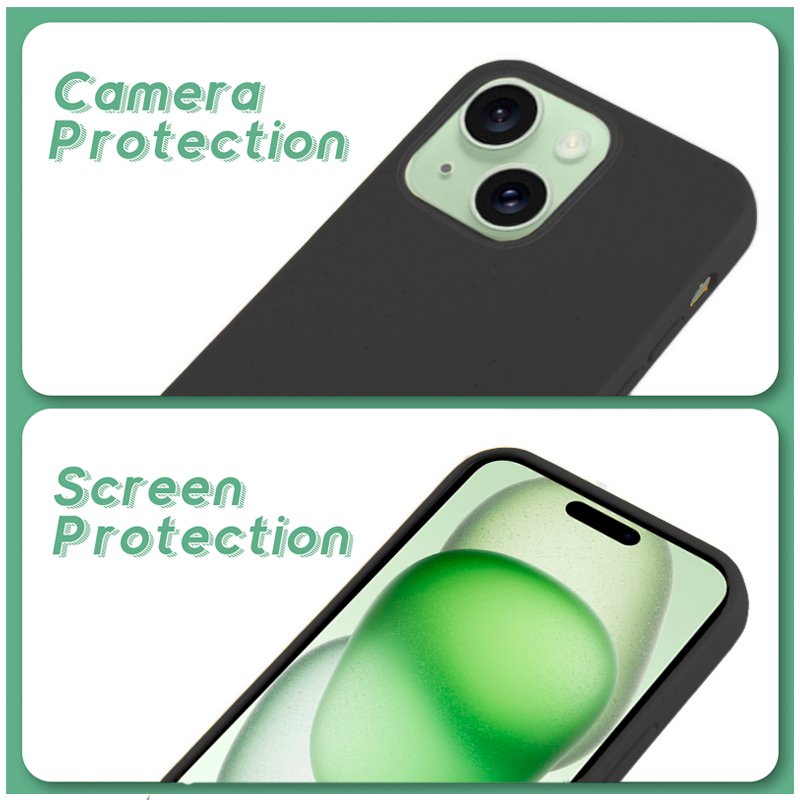 Coque Cool pour iPhone 15 Plus Eco Biodégradable Noir
