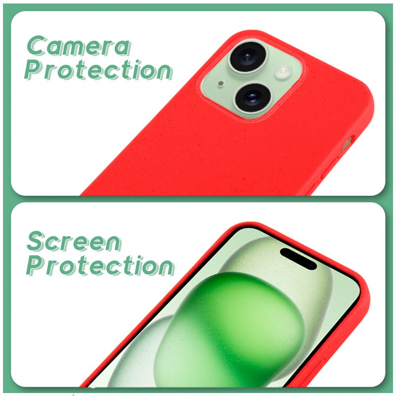 Coque Cool pour iPhone 15 Plus Eco Biodégradable Rouge