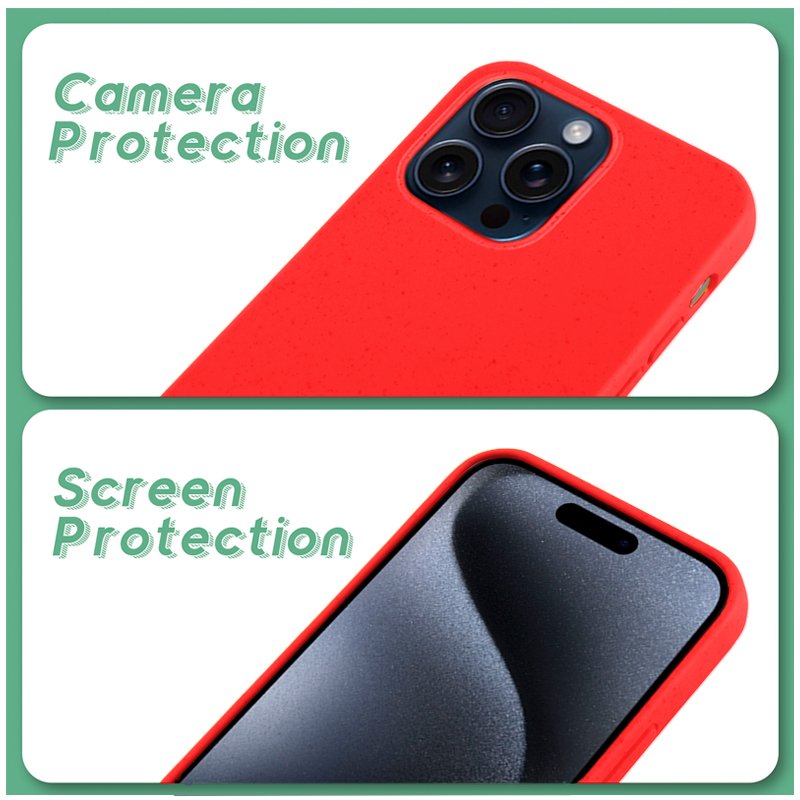 Coque Cool pour iPhone 15 Pro Eco Biodégradable Rouge