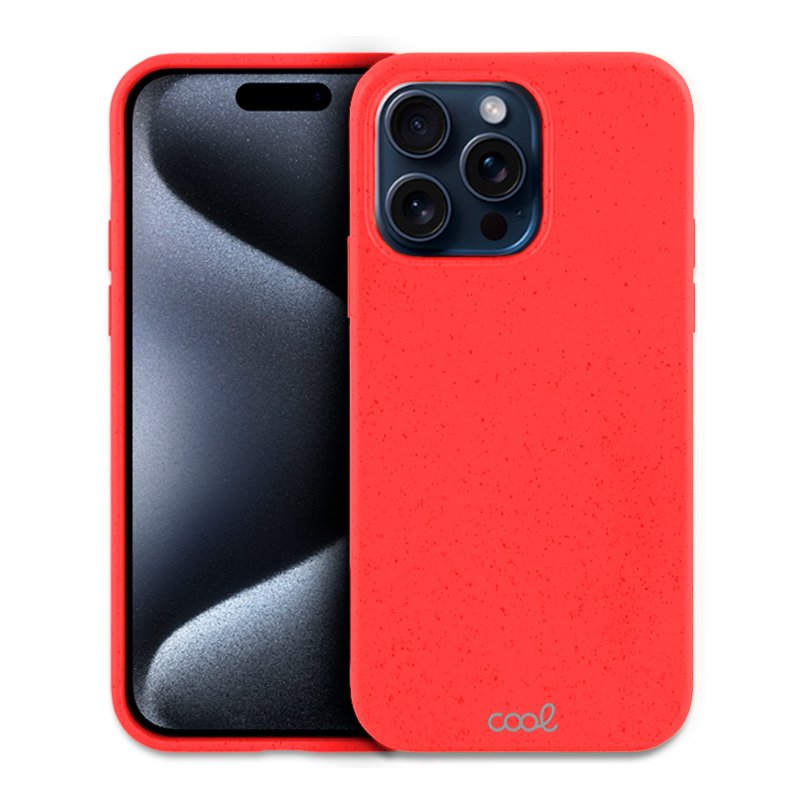 Coque Cool pour iPhone 15 Pro Eco Biodégradable Rouge
