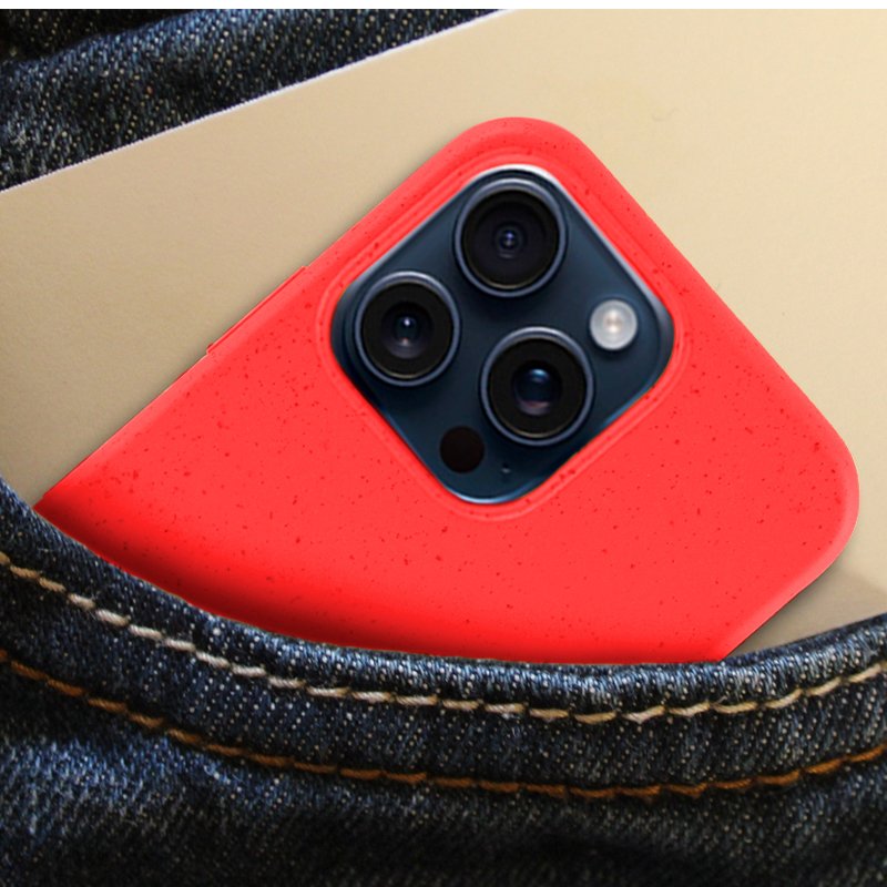 Coque Cool pour iPhone 15 Pro Eco Biodégradable Rouge