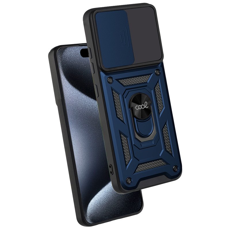 Coque rigide pour iPhone 15 Pro, couleur bleu marine