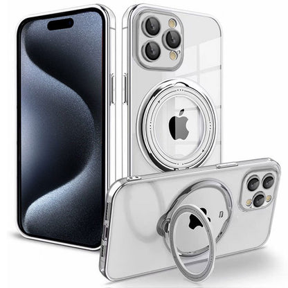 Coque cool pour iPhone 15 Pro avec anneau magnétique argenté