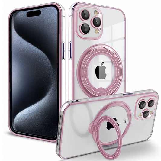 Coque Cool pour iPhone 15 Pro avec anneau magnétique rose