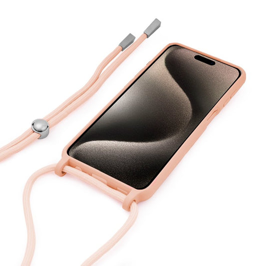 Coque cool pour iPhone 15 Pro Max Cordon Uni Rose