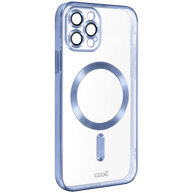 Coque magnétique pour iPhone 15 Pro Max avec bords bleu clair