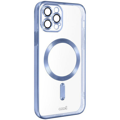 Coque magnétique pour iPhone 15 Pro Max avec bords bleu clair