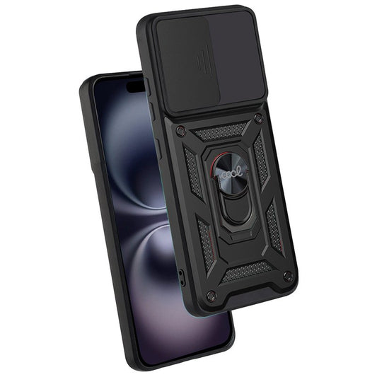 Coque rigide noire pour iPhone 16