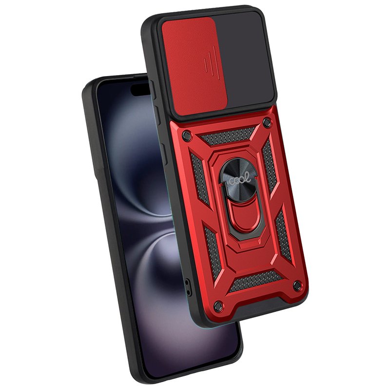Coque rigide rouge pour iPhone 16