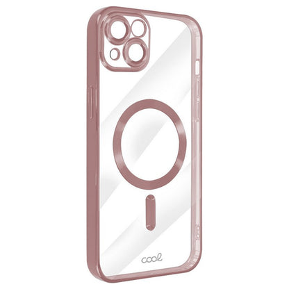 Coque magnétique pour iPhone 16 avec bord rose