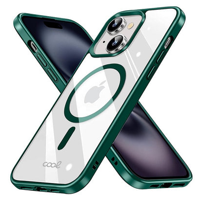 Coque magnétique pour iPhone 16 avec bord vert