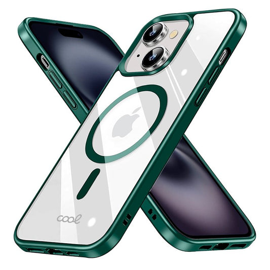 Coque magnétique pour iPhone 16 avec bord vert