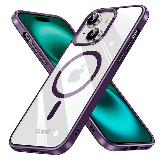 Coque magnétique pour iPhone 16 Plus avec bords violets