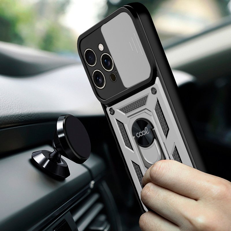 Coque rigide argentée pour iPhone 16 Pro Max