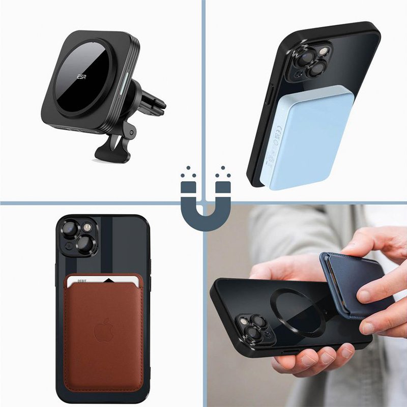 Coque magnétique noire pour iPhone 16 Pro Max
