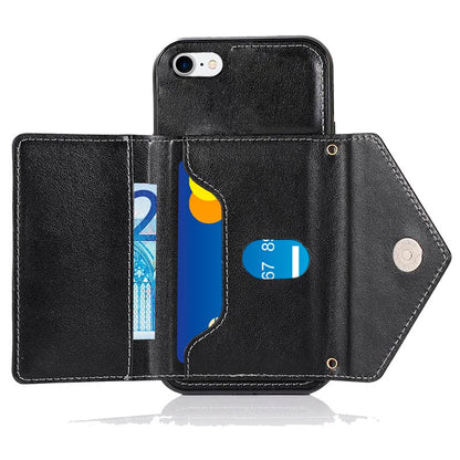 Coque portefeuille tendance pour iPhone 7/8/SE (2020)/SE (2022) avec pendentif noir