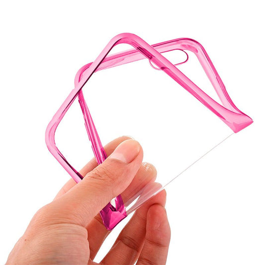 Coque tendance pour iPhone XS Max avec bords métalliques (rose)