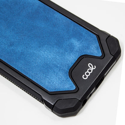 Coque rigide en tissu bleu pour iPhone XS Max