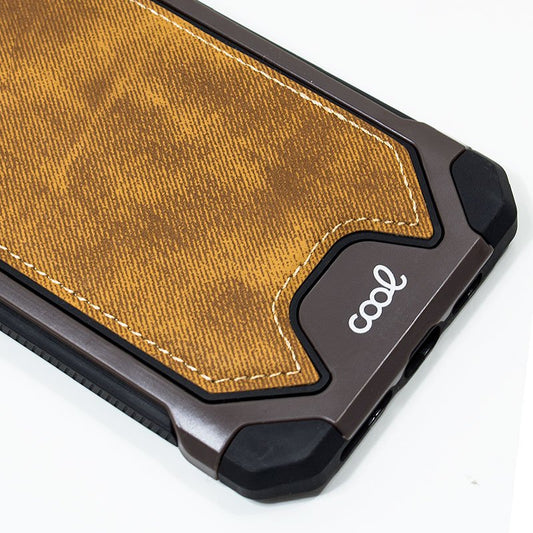 Coque rigide en tissu marron pour iPhone XS Max