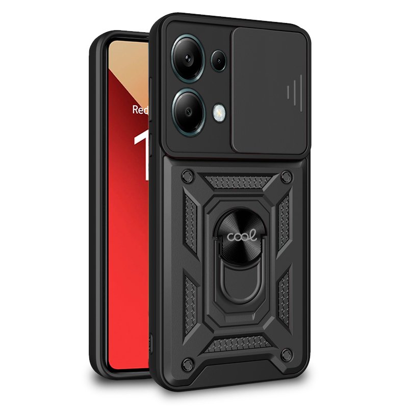 Carcasa COOL para Xiaomi Redmi Note 13 Pro / Note 14S / Poco M6 Pro Hard Ring Negro