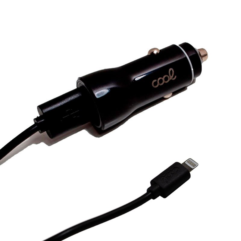 Chargeur de voiture iPhone / iPad Connexion Lightning (2 x USB) COOL