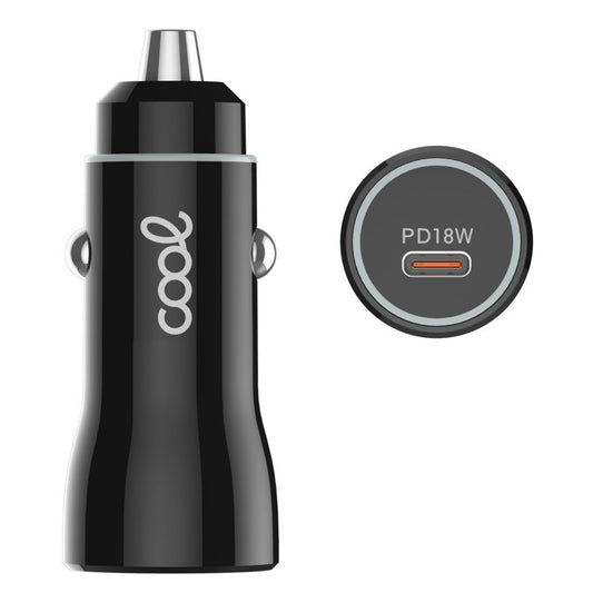 Chargeur de voiture universel Type C (PD) COOL (18 W) Noir