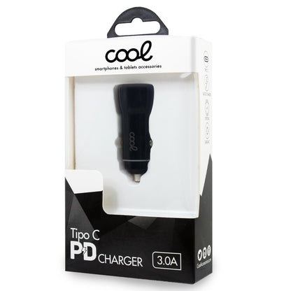 Chargeur de voiture universel Type C (PD) COOL (18 W) Noir
